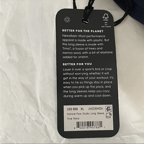 Allbirds Women's Navy Long Sleeve Tee - Picture 6 of 6